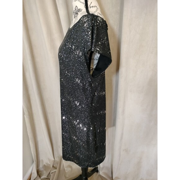NWOT! Allen B. by Allen Schwartz Black Sequined Glitter Mini Dress. Size XL - Picture 3 of 8